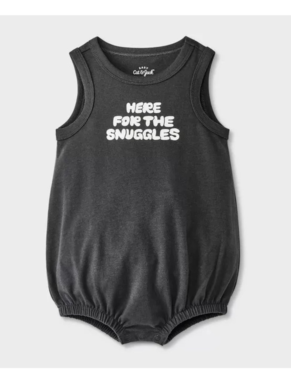 Cat & Jack Black Sleeveless 'Here For The Snuggles' Baby Romper